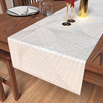 d'ocre, Tafelloper, 40 x 180 cm, luxury, wit