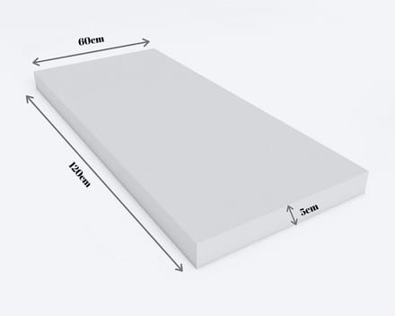 Koudschuim Schuimrubber - Polyurethaan Matras - Doe-het-zelf Projecten - Duurzaam Materiaal - 120x60x5 cm - Wit