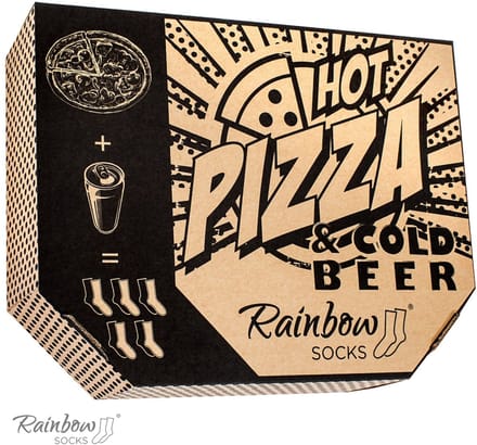 Rainbow Socks - Pizza en Bier Sokken Set - Cadeau - Herensokken