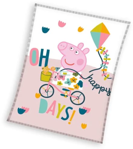 Peppa Pig Coral fleece plaid OH Happy Days!- 130 x 170 cm