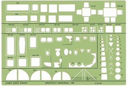 Linex Architect Sjabloon 1259S - Voor woninginrichting - Schaal 1:50