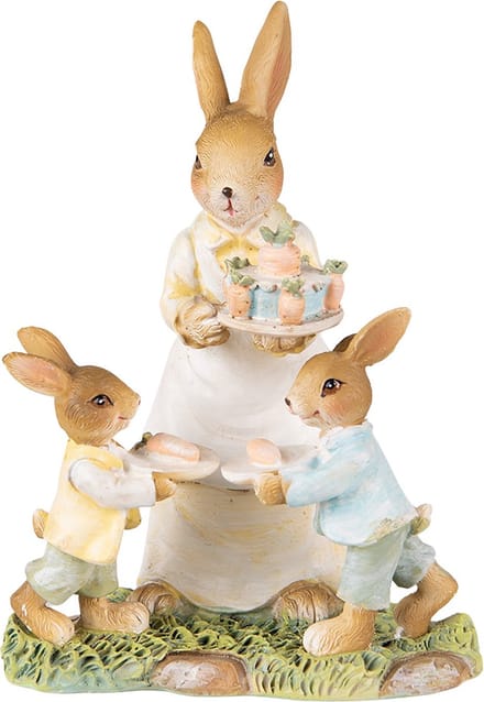 Clayre & Eef Beeld Konijn 15 cm Geel Bruin Polyresin