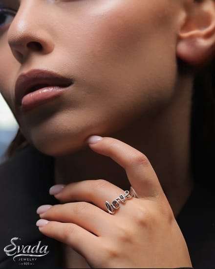 925 Sterling Zilver EVADA Jewelry Love Ring - Verstelbaar - Minimalistisch - Dames