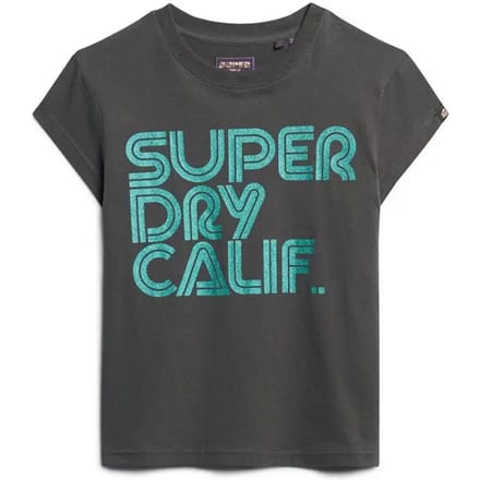 Superdry - T-shirt met retro-glitterlogo - Dames - T-shirts
