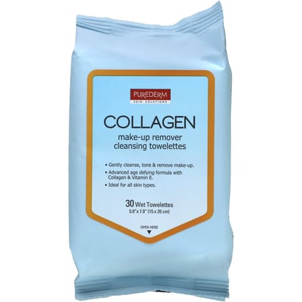 Lingettes Démaquillantes Nettoyantes, Collagène, Lingettes Humides 30 Lingettes white