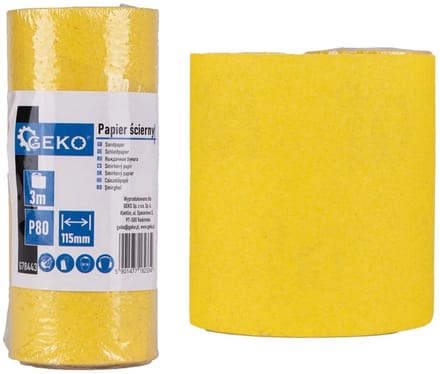 GEKO Schuurpapier op rol - 115 mm x 3 m - P80 korrel - 1 stuk