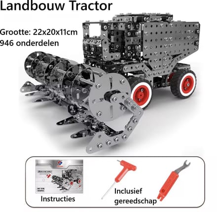 Bouwpakket Tractor (946 Delen) | Metalen Miniatuur Bouwmodel