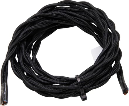 Kopp gevlochten textielsnoer - 2 x 0.75 mm² - 2 meter - Zwart