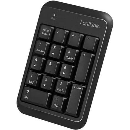 LogiLink ID0201 Numeriek toetsenbord Bluetooth Ergonomisch Zwart