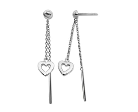 Jwls4u Earparty Oorhangers Open Hart Zilver Line S