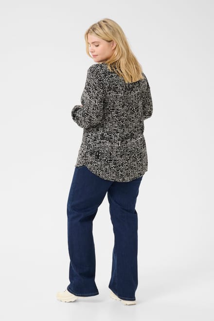 Blouse met lange mouwen Regular fit Black/Turtledove Graphic Dot black white