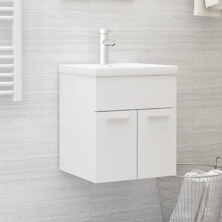 vidaXL - Wastafelkast - 41x38,5x46 - cm - bewerkt - hout - wit