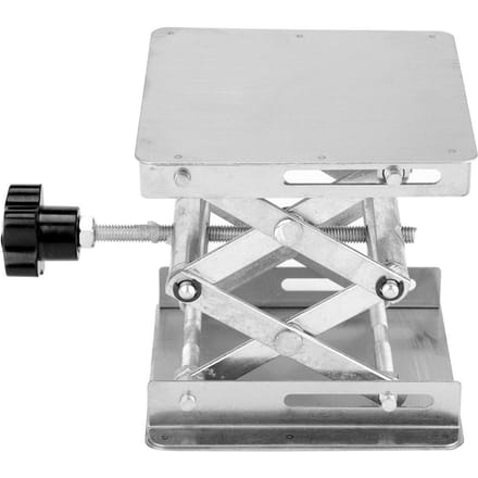 Roestvrij Staal Laboratorium Hefplatform Stand Schaarrek 100*100*160mm (Zwarte Handgreep) white