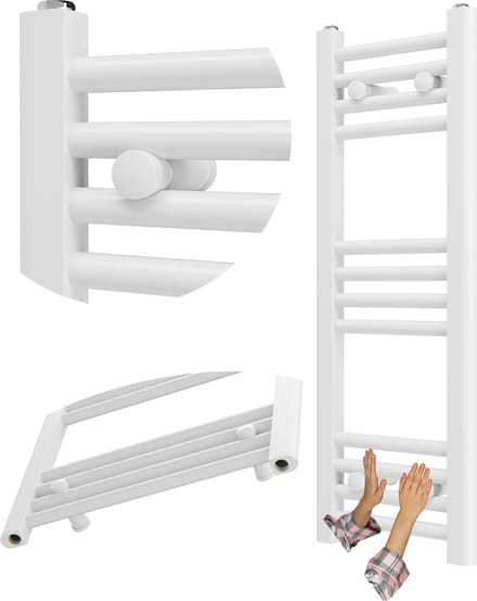 Granitan Badkamerradiator Breno - 30x80cm - Wit - Ladderradiator - Handdoekradiator