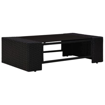 vidaXL - 5-delige - Loungeset - poly - rattan - zwart