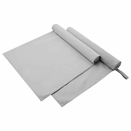 vidaXL - Sporthanddoeken - 2 - st - Grijs - 180 - x - 90 - cm - Polyester - en - polyamide