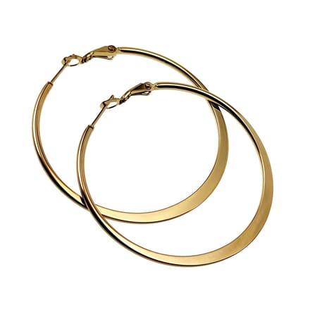 ∅50mm Oorbellen Dames - Verguld RVS - Semi-platte Oorringen