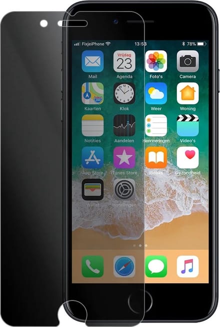 LuxeBass Privacy screenprotector geschikt voor  iPhone 7 - glas scherm - bescherming