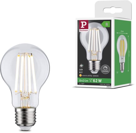 Paulmann 29229 LED-lamp Energielabel B (A - G) E27 Peer 4.5 W Warmwit (Ø x h) 60 mm x 105 mm 1 stuk(s)