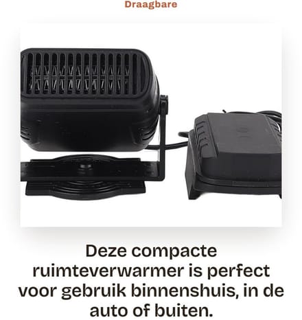 Dailygoods - Draagbare Ruimteverwarmer met 2 Temperatuurinstellingen
