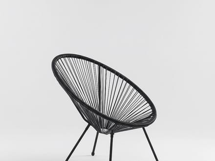 Vente-unique Set van 2 tuinstoelen van zwart gevlochten harsdraden - ALIOS II