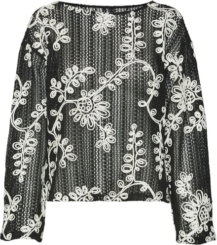 VERO MODA - VMCLARA L/S O-NECK EMB TOP WVN POP2 - Dames - Blouses