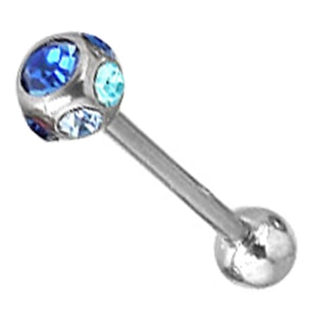 Piercing 5 steentjes 1.6x16 - blauw - LMPiercings
