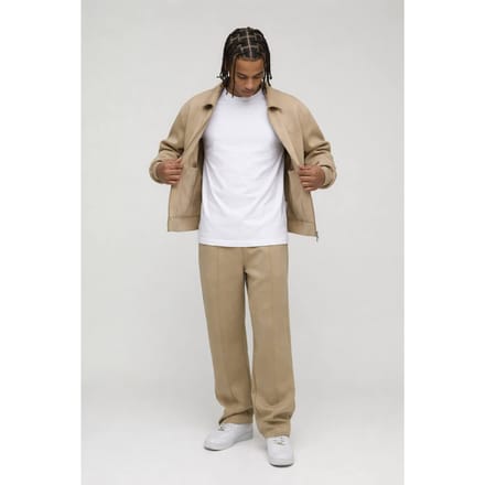 Regular Fit Harrington en Relaxed Broek Scuba Set | Taupe | Size Medium