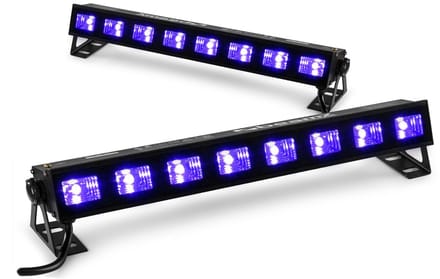 BeamZ set van 2 BUVW83 LED bars met 8 UV / warm white LED's - 30W