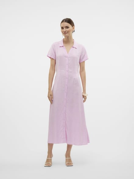 VERO MODA - VMLINN SS 7/8 VOLUME DRESS WVN - Dames - Maxi jurken