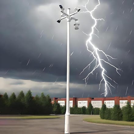 Bewakingscamera Paal - Camera Paalstandaard - Buitenbeveiliging - Verstelbare Hoogte - 6 meter - Wit