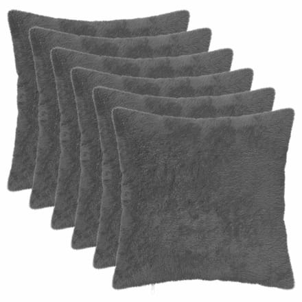 vidaXL - Kussensloop - 6 - st - HEERLEN - Donkergrijs - 30 - x - 30 - cm