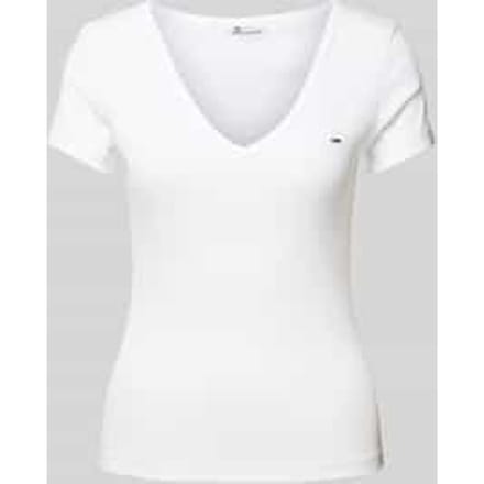 Slim fit T-shirt met V-hals