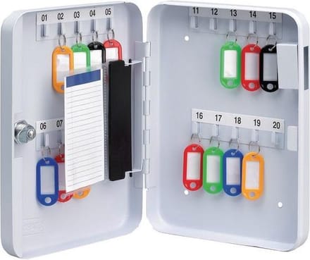 Staples Sleutelkast wit 20 haken, h 250 x b 180 x d 45 mm