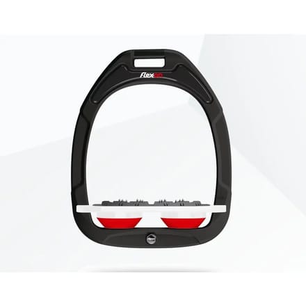 Platte Ultragrip Stirrup Groen/Wit/Rood Flex-On Green Composite