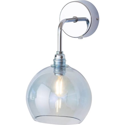 EBB & FLOW Rowan wandlamp zilver kap topaasblauw