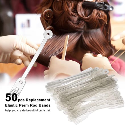 50 stuks Perm Rod Bands Vervangende Elastische Rubberen Banden Voor Lange Professionele gray