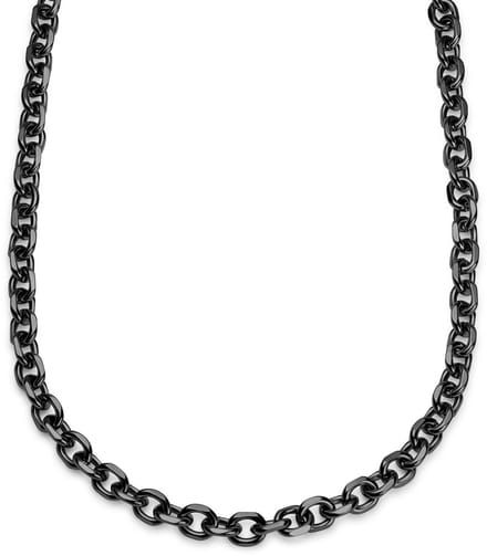 Essentials | 8 mm Gunmetal Zwarte Ketting met Kabelschakels