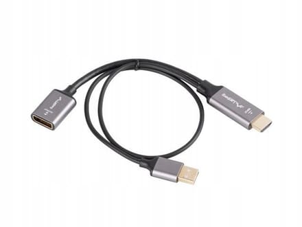 Lanberg HDMI naar DisplayPort Adapterkabel 4K 60Hz 20cm Zilver