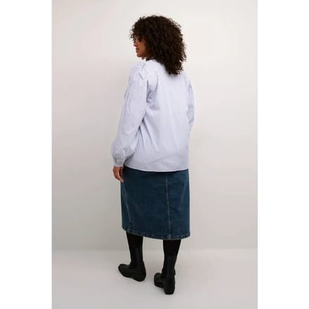 Overhemd met lang mouwen Regular fit Blue and white stripe blue white