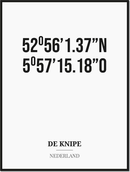 Poster/kaart DE KNIPE met coördinaten