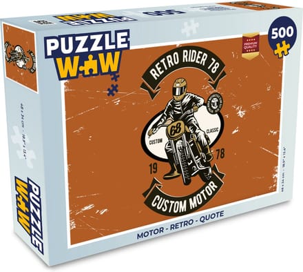 Puzzel Motor - Retro - Quote - Legpuzzel - Puzzel 500 stukjes