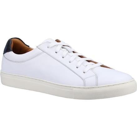 Hush Puppies Colton Leer Heren Wit Trainers