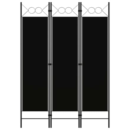 vidaXL - Kamerscherm - met - 3 - panelen - 120x180 - cm - zwart