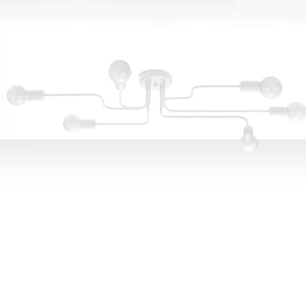 Sollux Lighting Plafondlamp Vector - E27 - wit - staal - 15.5x80x64cm