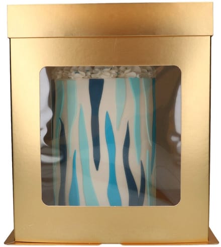 FunCakes Taartdoos Hoog - met Venster - Goud - 30x30x34,5 cm - Cakedoos