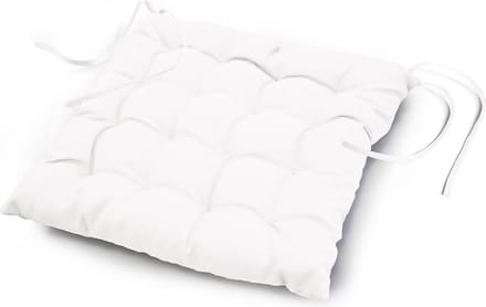 Stoelkussen Essential Wit 40 x 40 cm - Eetkamer & Tuinstoel zitkussen met linten - 100% Polyester - Geschikt voor buiten