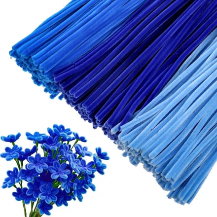 300 stuks blauwe pijpenragers voor knutselen, 30 cm lange creativiteitstools voor hobbyprojecten