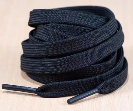 100 cm Sneaker Veters -Platte elasticiteit -Shoe laces -Platte veters - Breedte: 10mm- kleur: zwart
