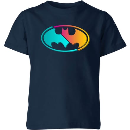 Justice League Neon Batman Kids' T-Shirt - Navy - 122/128 (7-8 jaar)